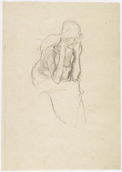 Seated Half-Nude of an Old Woman Slightly to the Right by Gustav Klimt